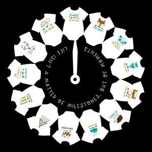 13 NEW Gender Neutral Milestone White Onesies  sizes range from 0-12 months